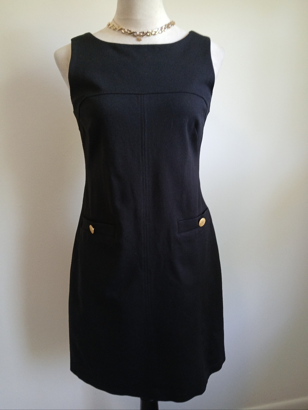 Vince Camuto- Black Mini Dress- Mod- vintage-inspired- Size 6